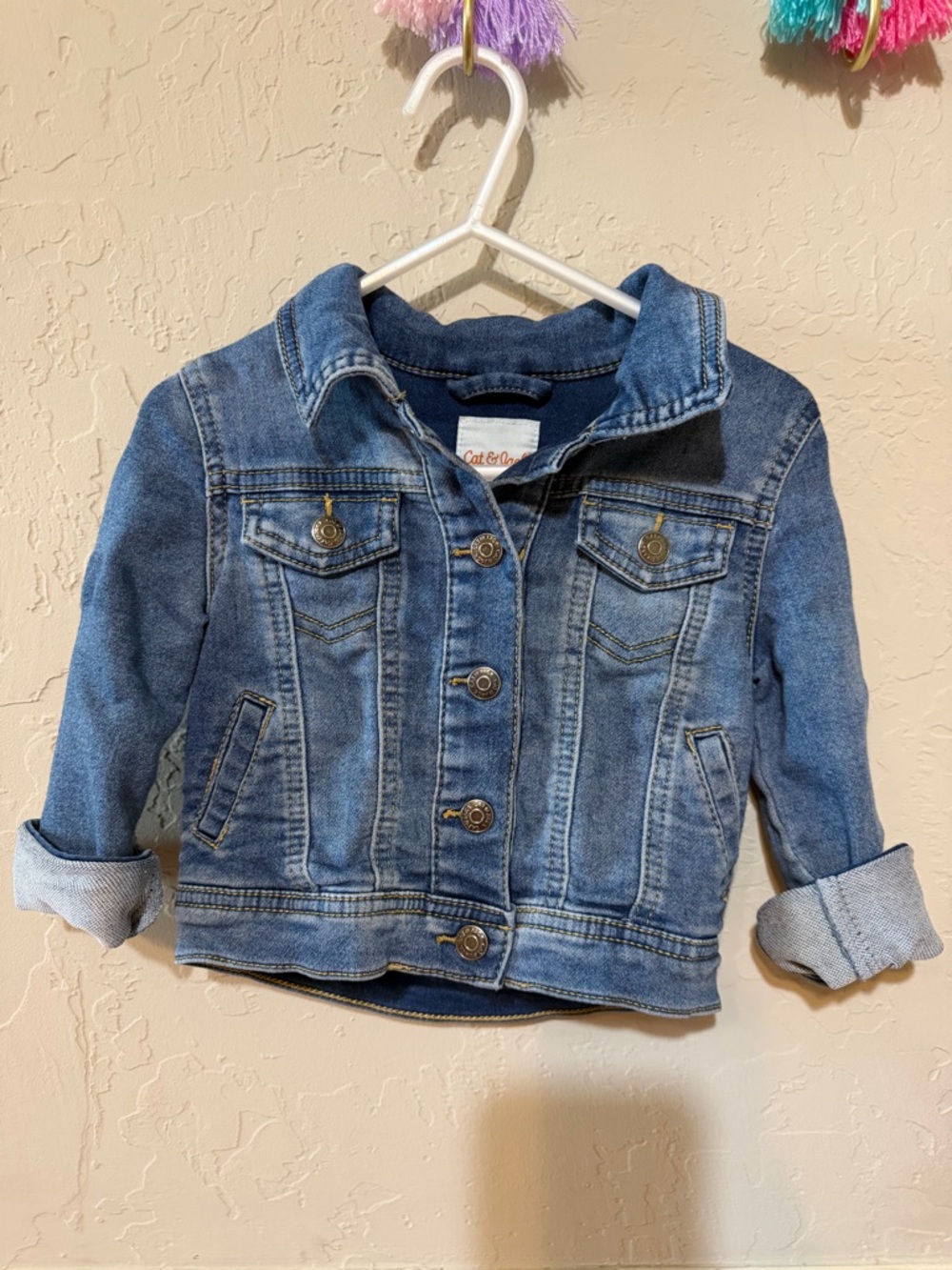 Cat & Jack Medium Blue Denim Jacket with Button Front